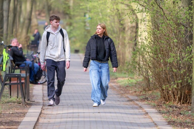 people, young, friends, girl, boy, going, pavement, alley, nature, park, spring, lifestyle, recreation